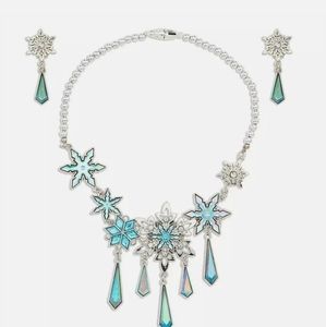 Disney Frozen Queen Elsa Necklace and Earrings Set